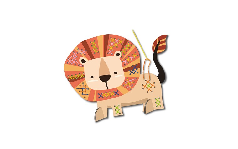 Cross-stitch craft kit lion