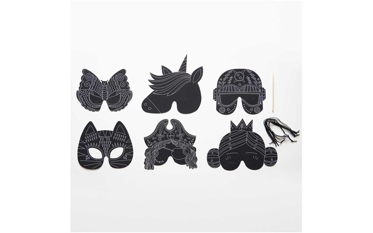 Scratch paper masks set 6pcs