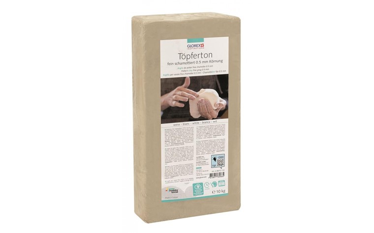 Pottery clay fine chamotte 0.5mm, 10kg