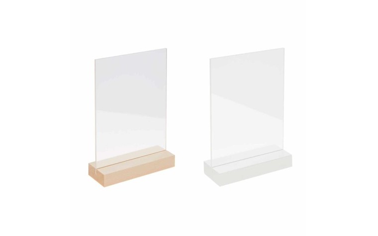 Wooden display natural with double acrylic sheet 10x15