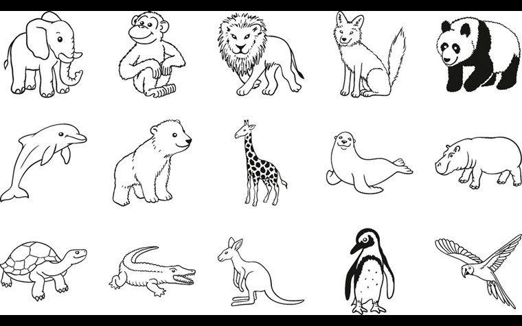 Stamp set zoo animals