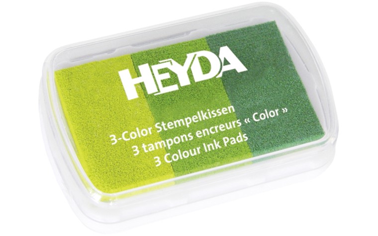 3-colour green tones stamp pads