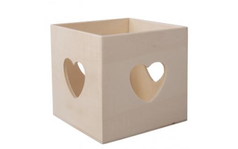 Wooden tealight holder / Note box, heart's content