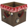 Wooden tealight holder / Note box, heart's content