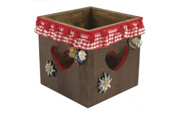 Wooden tealight holder / Note box, heart's content