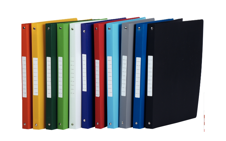 A4 4-rings kunststof ordner, 2,5cm